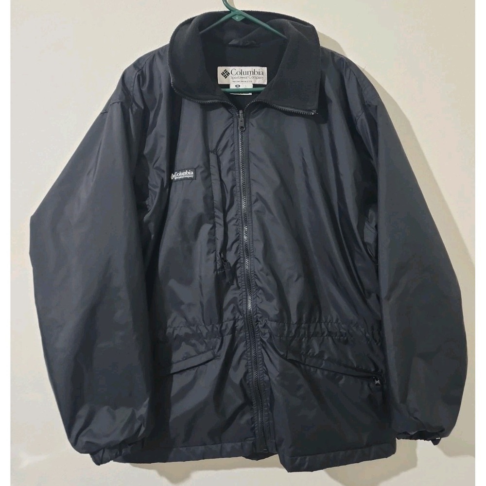 Vintage Columbia‎ Sportswear Company Fleece Lined Jacket Mens M Black Full...